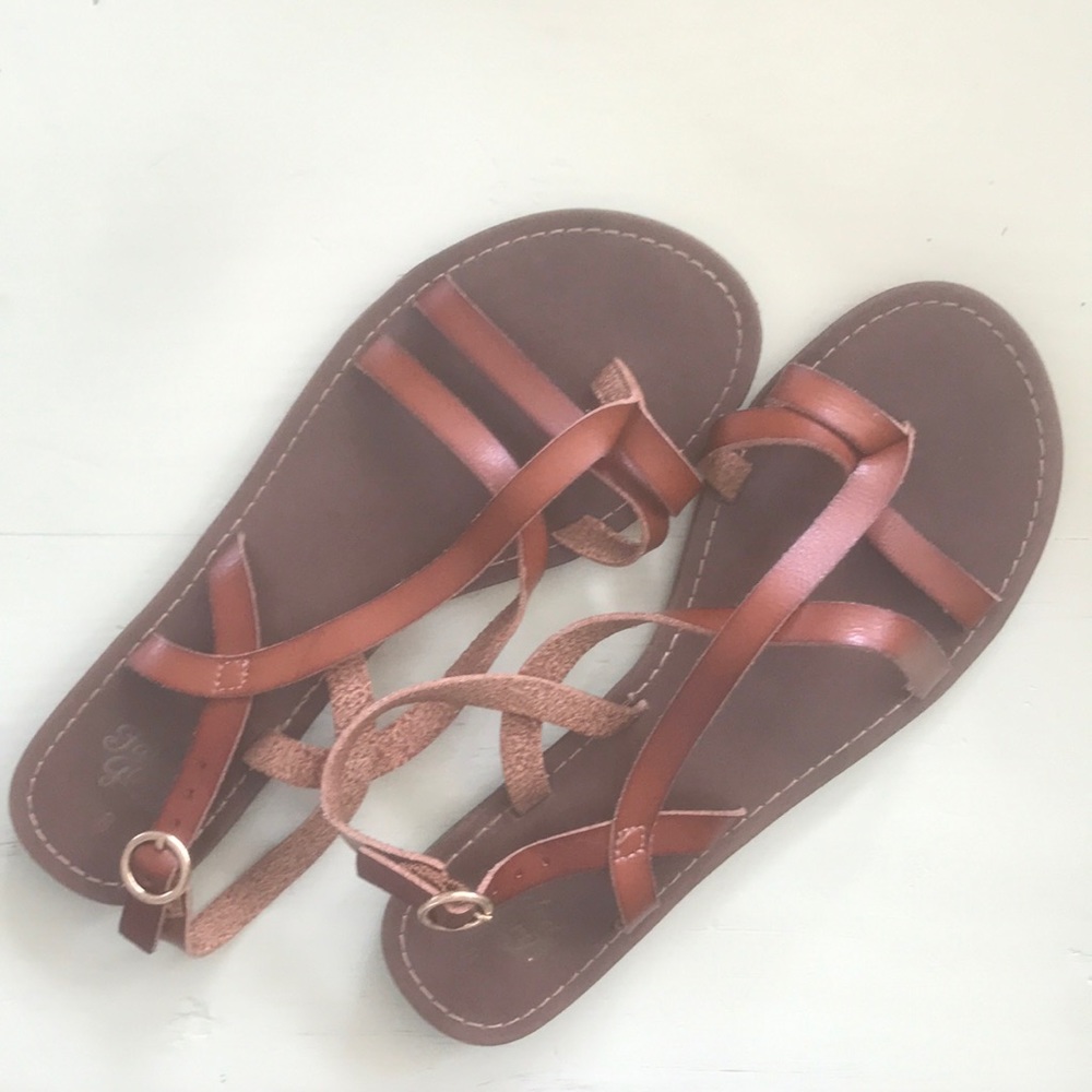 Brown leather sandals
